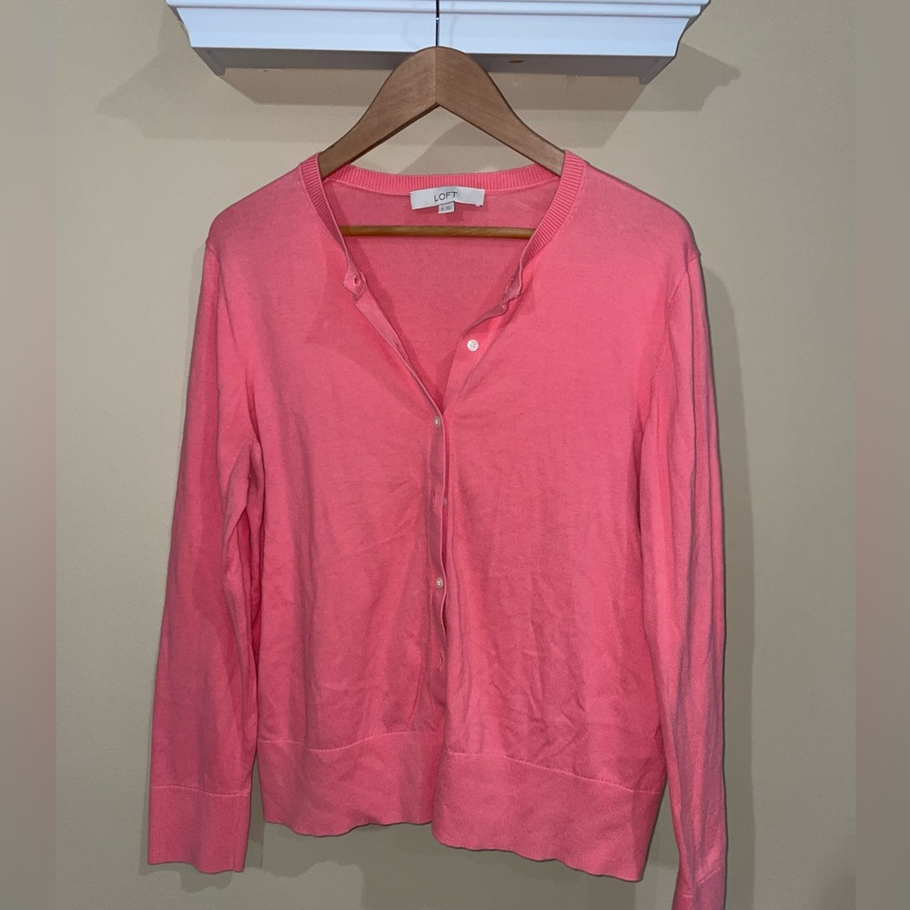 100% Cotton Pink Loft button down cardigan